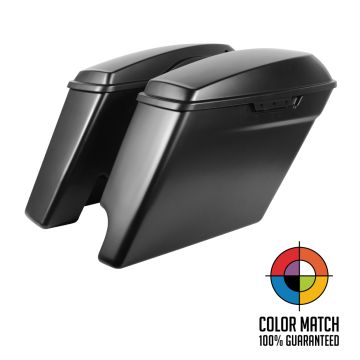 Color Matched 2-Into-1 Extended 4" Stretched Saddlebags for Harley® Touring '14-'23 from HOGWORKZ