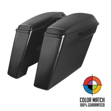 Color Matched Dual Blocked Extended 4" Stretched Saddlebags for Harley® Touring '14-'25