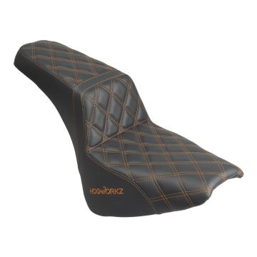 Rise Up Seat for Harley® Street Bob FXBB / Standard FXST with Orange Stitch from HOGWORKZ