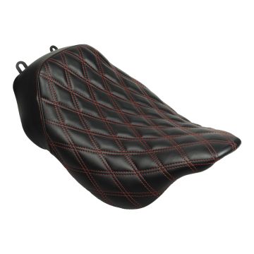Alpha Solo Seat for Harley® Touring with Diamond / Red Stitch from HOGWORKZ