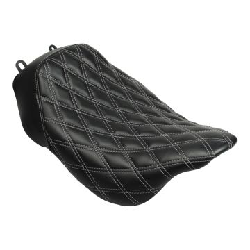 Alpha Solo Seat for Harley® Touring with Diamond / Silver Stitch from HOGWORKZ