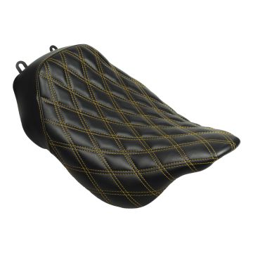 Alpha Solo Seat for Harley® Touring with Diamond / Gold Stitch from HOGWORKZ
