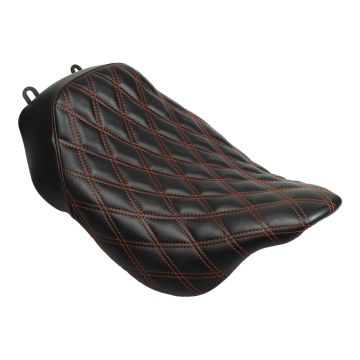 Alpha Solo Seat for Harley® Touring with Diamond / Orange Stitch from HOGWORKZ