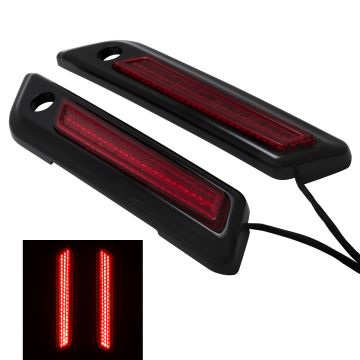 Black Saddlebag LED Latch Coverz™ for Harley® Touring Red Lens from HOGWORKZ