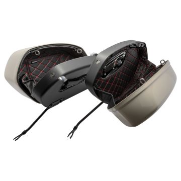 HOGWORKZ® Harley® Low Rider ST / Sport Glide Saddlebag Liners  Black w/ Red Stitching