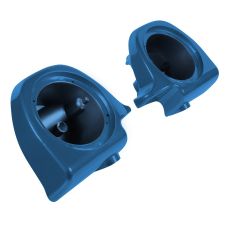 Daytona Blue Pearl Lower Vented Fairing Speaker Pod Mounts non rushmore style front for Harley® Touring motorcycles from HOGWORKZ® angle