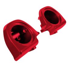Wicked Red Lower Vented Fairing Speaker Pod Mounts non rushmore style front for Harley® Touring motorcycles from HOGWORKZ® angle