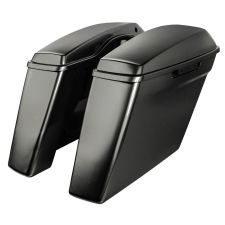 Industrial Gray Harley Touring Dual Blocked Extended 4" Stretched Saddlebags from HOGWORKZ left angle