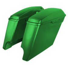 Radioactive Green dual cut stretched saddlebags left