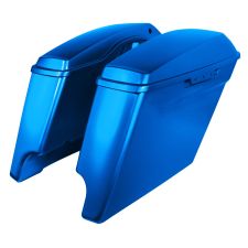 Celestial Blue (Fast Johnnie) Blue Harley Touring Stretched Saddlebags from HOGWORKZ angle