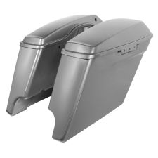 Billet Silver Harley Touring Stretched Saddlebags from HOGWORKZ angle