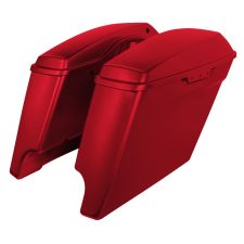 Wicked Red dual cut stretched saddlebags for Harley-Davidson®