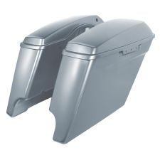 Barracuda Silver Harley Touring Stretched Saddlebags angle