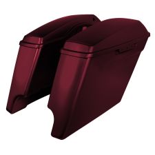 Mysterious Red Sunglo 4" Stretched Saddlebags for Harley Touring 