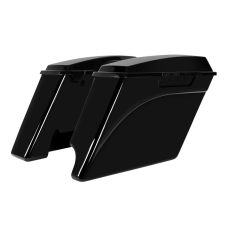 Vivid Black 2-Into-1 Extended 4" Stretched Saddlebags Harley® '94-'13 Touring from HOGWORKZ