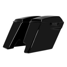 Vivid Black 2-Into-1 Extended 4" Stretched Saddlebags for Harley® Touring from hogworkz