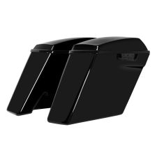 Vivid Black Dual Blocked Extended 4" Stretched Saddlebags for Harley® Touring '14-'24