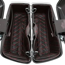 HOGWORKZ Standard / CVO™ Saddlebag Liners in Black with Red Stitching top