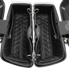 HOGWORKZ Standard / CVO™ Saddlebag Liners in Black with Silver Stitching top