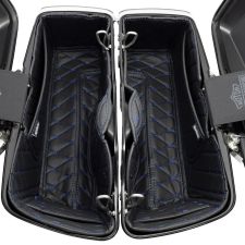 HOGWORKZ Standard / CVO™ Saddlebag Liners in Black with Blue Stitching top
