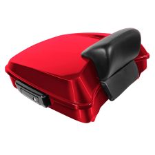 Wicked Red Harley® Touring Chopped Tour Pack with Slim Backrest and Black Hardware from HOGWORKZ® angle
