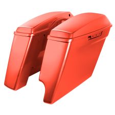 Baja Orange 2-Into-1 Extended 4" Stretched Saddlebags for Harley® Touring from HOGWORKZ®