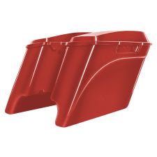 Candy Orange Harley® 1994-2013 Touring Stretched Saddlebags from HOGWORKZ rear angle