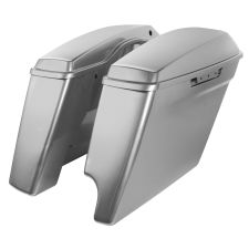 Billet Silver Harley® Touring 2-into-1 Stretched Saddlebags from HOGWORKZ® angle