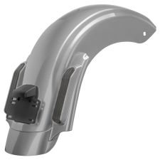 Billet Silver Harley® Touring CVO Style Stretched Rear Fender angle
