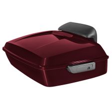 Billiard Burgundy Harley® Touring Chopped Tour Pack with Slim Backrest and Chrome Hardware from HOGWORKZ® back