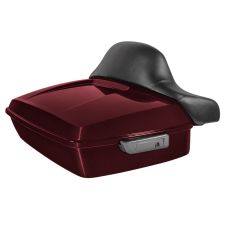 Billiard Burgundy Chopped Tour Pack with Full Backrest and Chrome Hardware from HOGWORKZ® angle
