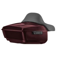 Billiard Burgundy Harley® Touring King Tour Pack with Full Backrest and Black Hardware from HOGWORKZ® angle