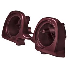 Billiard Burgundy Lower Vented Fairing Speaker Pod Mounts non rushmore style front for Harley® Touring motorcycles from HOGWORKZ® angle