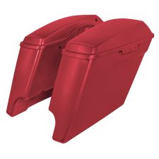 Billiard Red Harley Touring Stretched Saddlebags from HOGWORKZ angle