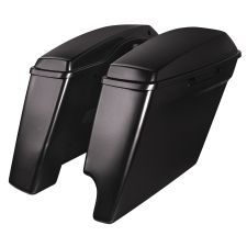Blackened Cayenne 2-Into-1 Extended 4" Stretched Saddlebags Harley® Touring from HOGWORKZ® angle