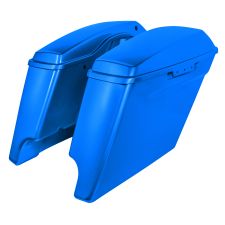 Bonneville Blue Harley® Touring Dual Cut Stretched Saddlebags from HOGWORKZ® angle