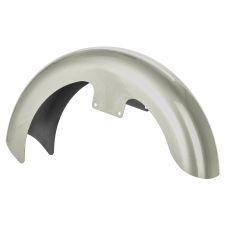 White Sand Pearl 19 Wrapped Front Fender Harley Touring from hogworkz front angle