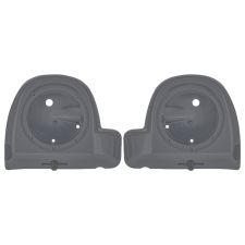 Charcoal Satin Lower Vented Fairing Speaker Pod Mounts rushmore style for Harley Touring motorcycle from HOGWORKZ pair