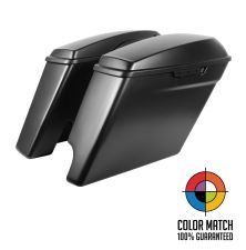 Color Matched 2-Into-1 Extended 4" Stretched Saddlebags for Harley® Touring '14-'23 from HOGWORKZ