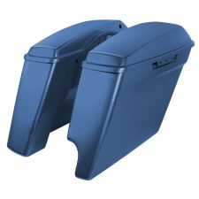 Daytona Blue Pearl 2-Into-1 Extended 4" Stretched Saddlebags for Harley® Touring bikes form hogworkz