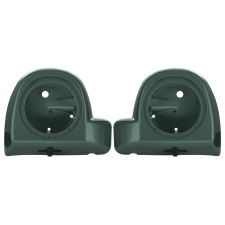 Deep Jade Pearl Lower Vented Fairing Speaker Pod Mounts rushmore style for Harley Touring motorcycle from HOGWORKZ pair