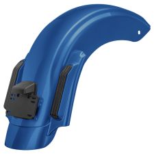 Electric Blue Harley® Touring CVO Style Stretched Rear Fender from hogworkz angleElectric Blue Harley® Touring CVO Style Stretched Rear Fender from hogworkz frontElectric Blue Harley® Touring CVO Style Stretched Rear Fender from hogworkz sideElectric Blue