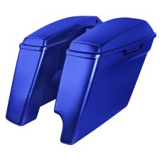 Fathom Blue 2-Into-1 Extended 4" Stretched Saddlebags for Harley® Touring from HOGWORKZ ANGLE