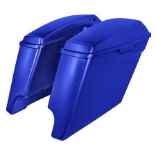 Fathom Blue Harley® Touring Dual Cut Stretched Saddlebags from HOGWORKZ® angle