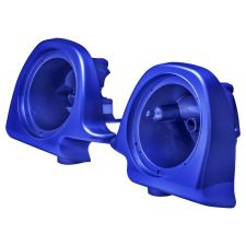 Fathom Blue Lower Vented Fairing Speaker Pod Mounts non rushmore style front for Harley® Touring motorcycles from HOGWORKZ® angle
