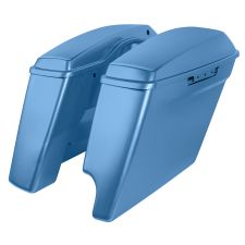 Fathom Blue 2-Into-1 Extended 4" Stretched Saddlebags for Harley® Touring from HOGWORKZ ANGLE