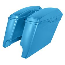 Frosted Teal Harley® Touring Dual Cut Stretched Saddlebags from HOGWORKZ® angle