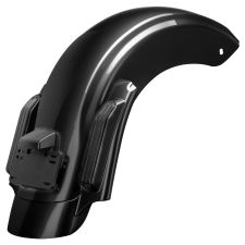 Harley® Touring cvo Stretched Rear Fender System in vivid black angle