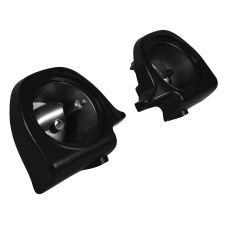 Vivid Black Lower Vented Fairing Speaker Pod Mounts non rushmore style front for Harley® Touring motorcycles from hogworkz