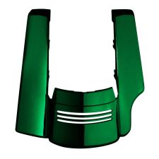 Kinetic Green Harley Touring Stretched 2-Into-1 Tri-Bar Fender Extension front